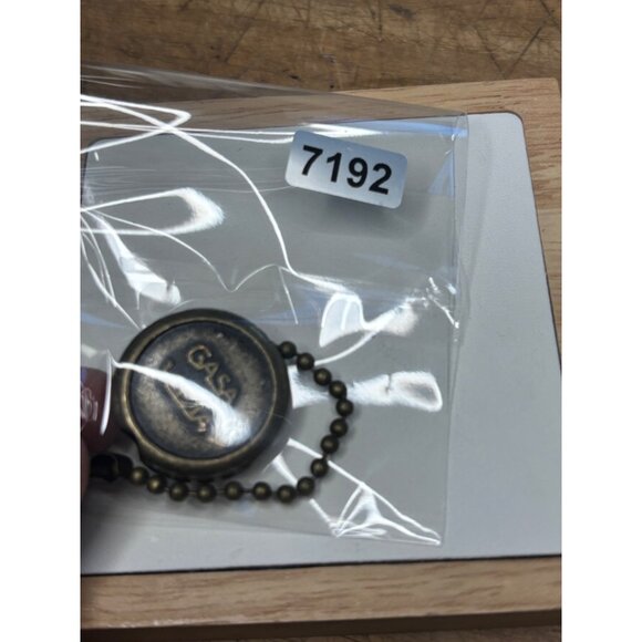 Vintage Bronze GASAVIEJA Keychain fan Pendant With Ball Chain - Picture 2 of 6